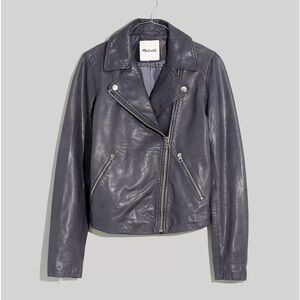 NEW Madewell Washed Leather Motorcycle Jacket brass hardware NC112